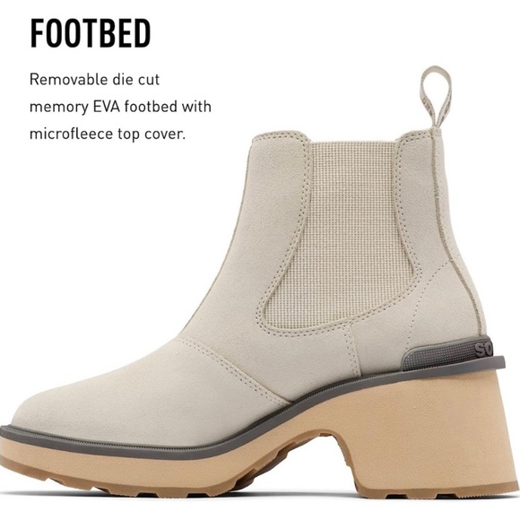 New!! Sorel Women’s Hi-Line Chelsea Boot Size 9.5 Chalk, Ceramic - Picture 10 of 11